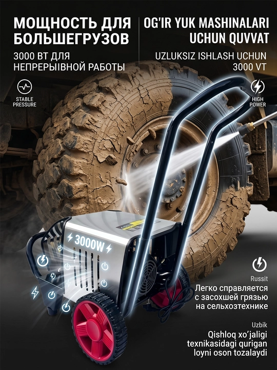 Автомойка высокого давления MOON 3000 Вт, автомойка