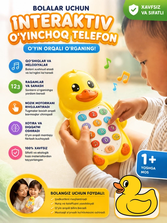 Hello Kitty musiqali o‘yinchoq telefon Stich - 