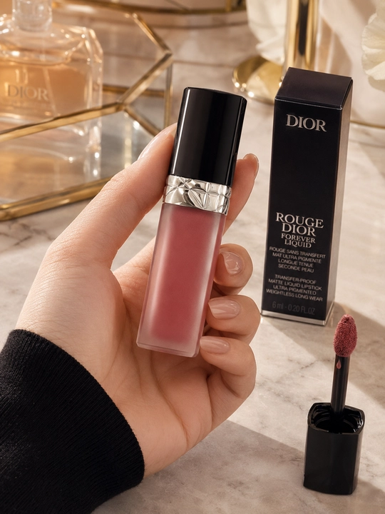 Матовая жидкая помада Dior Rouge Dior Forever Liquid 458 нежный коралловый оттенок