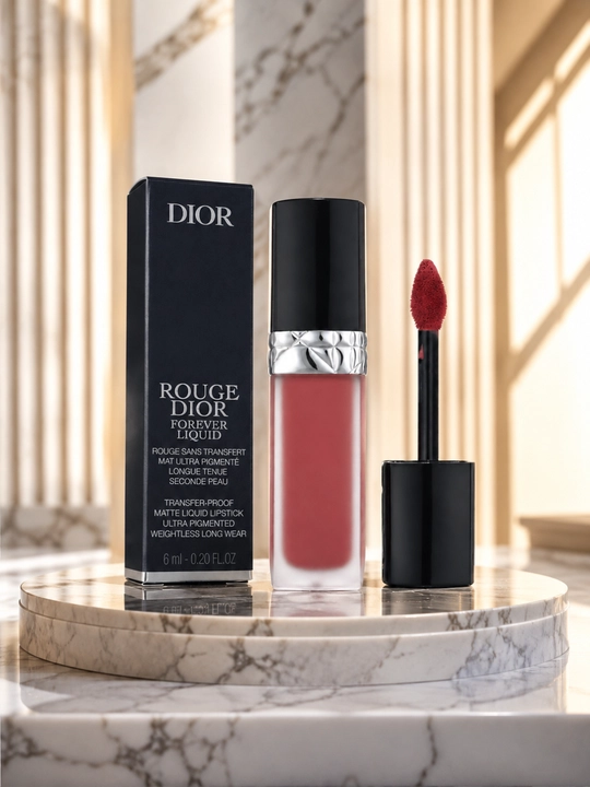 Матовая жидкая помада Dior Rouge Dior Forever Liquid 458 нежный коралловый оттенок