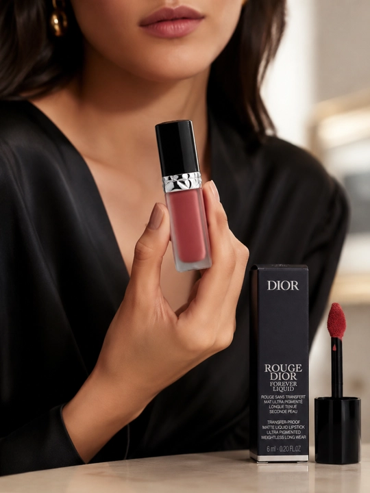 Матовая жидкая помада Dior Rouge Dior Forever Liquid 458 нежный коралловый оттенок
