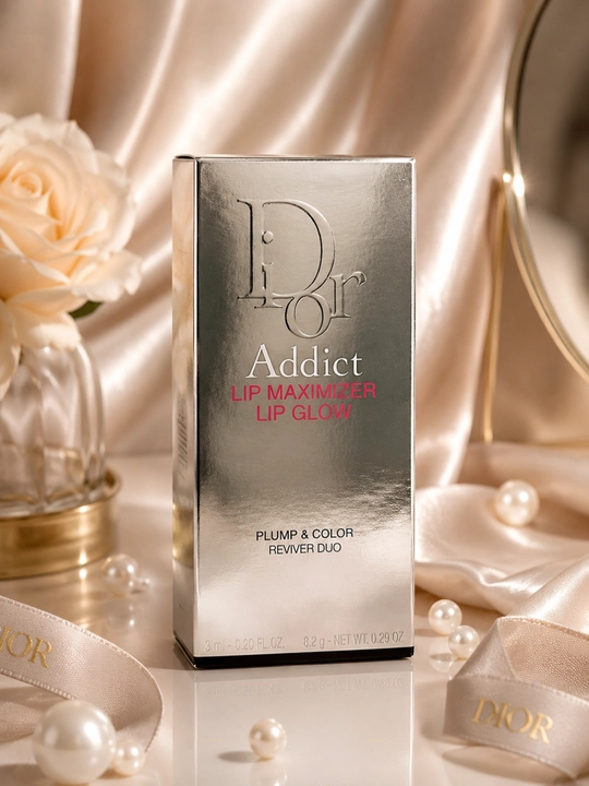 Pushti duo lab to‘plami Balzam va gloss Dior Addict Lip Maximizer & Lip Glow 001 Pink