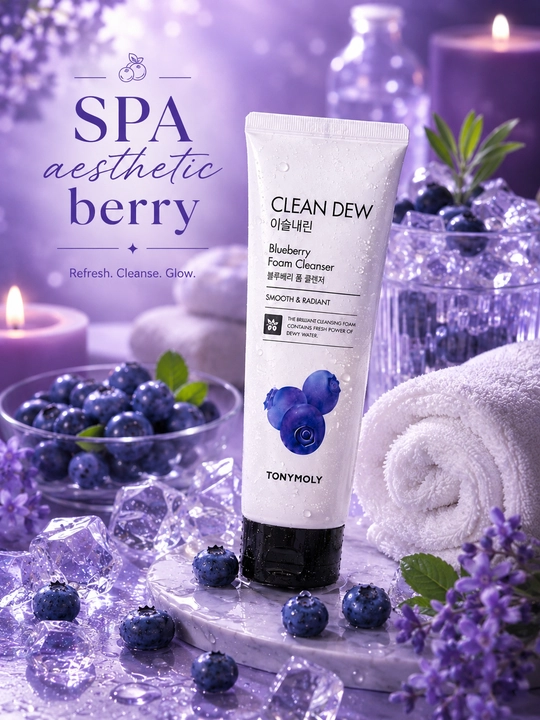TONYMOLY CLEAN DEW Yuz Yuvish Ko‘pigi Aloe Lemon Blueberry Cherry 180 ml