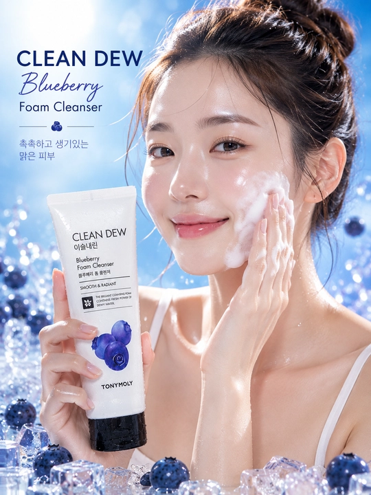 TONYMOLY CLEAN DEW Пенка для умывания Aloe Lemon Blueberry Cherry 180 мл - 