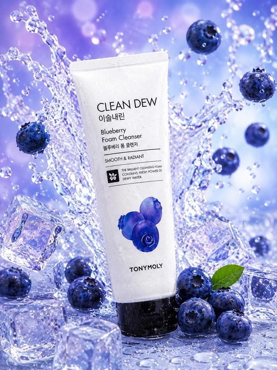 TONYMOLY CLEAN DEW Yuz Yuvish Ko‘pigi Aloe Lemon Blueberry Cherry 180 ml