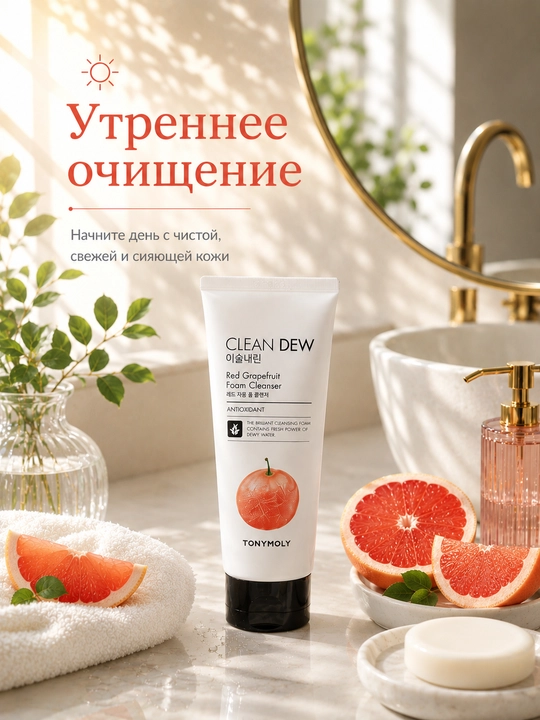 TONYMOLY CLEAN DEW Пенка для умывания Aloe Lemon Blueberry Cherry 180 мл