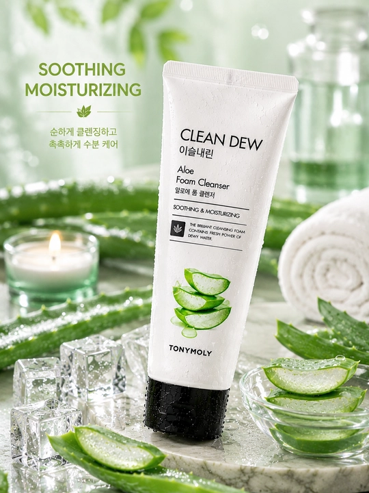 TONYMOLY CLEAN DEW Yuz Yuvish Ko‘pigi Aloe Lemon Blueberry Cherry 180 ml