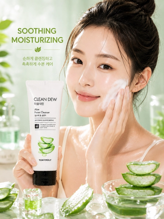 TONYMOLY CLEAN DEW Пенка для умывания Aloe Lemon Blueberry Cherry 180 мл - 