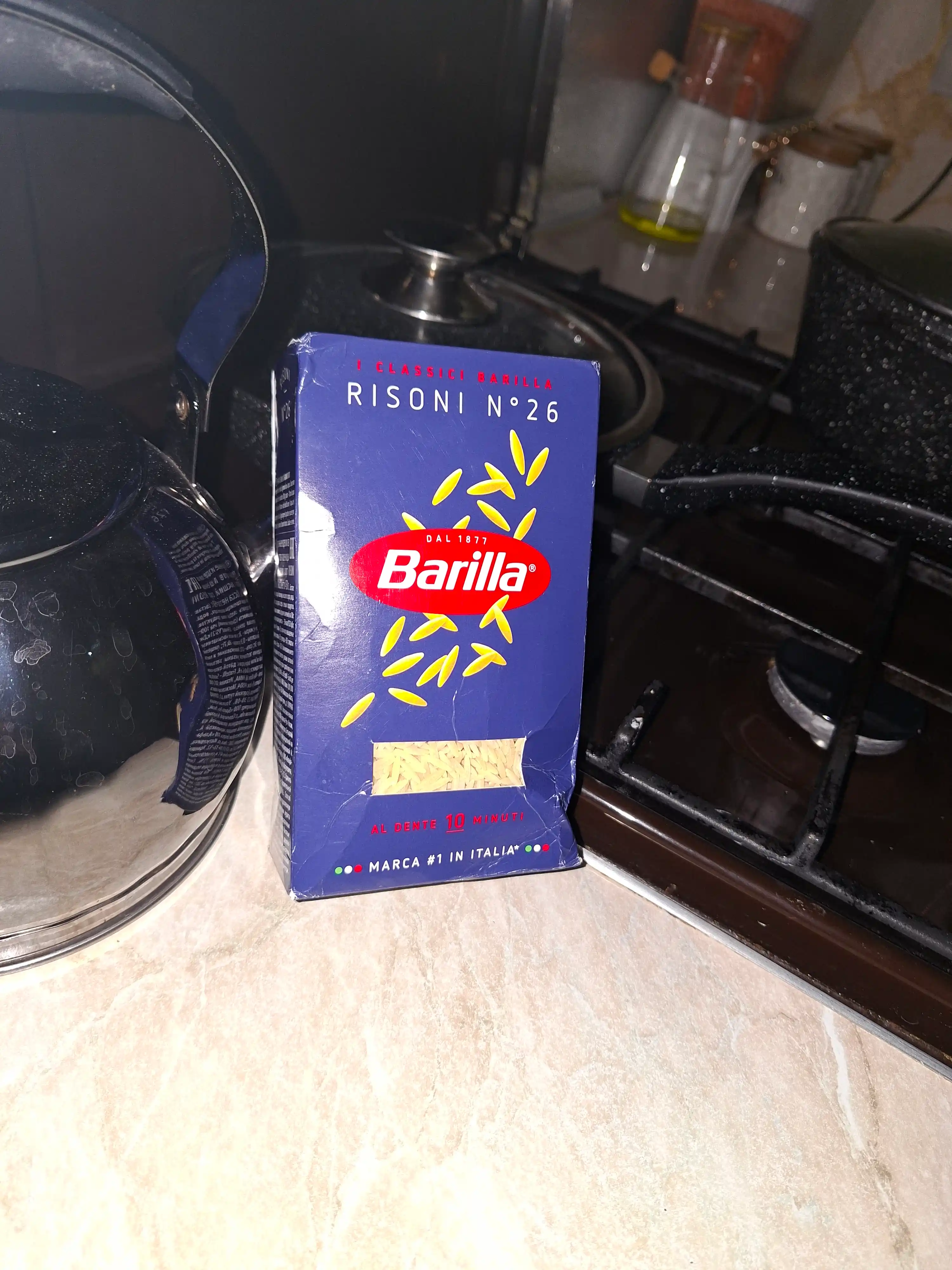 Makaron Barilla Risoni n.26, qattiq bug'doy navlaridan, 450 g