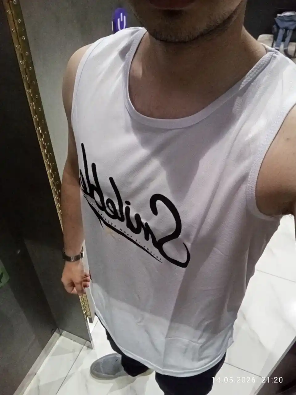 Erkaklar uchun sport maykasi Smilebe, nafas oladigan oq, L–4XL o‘lchamlar