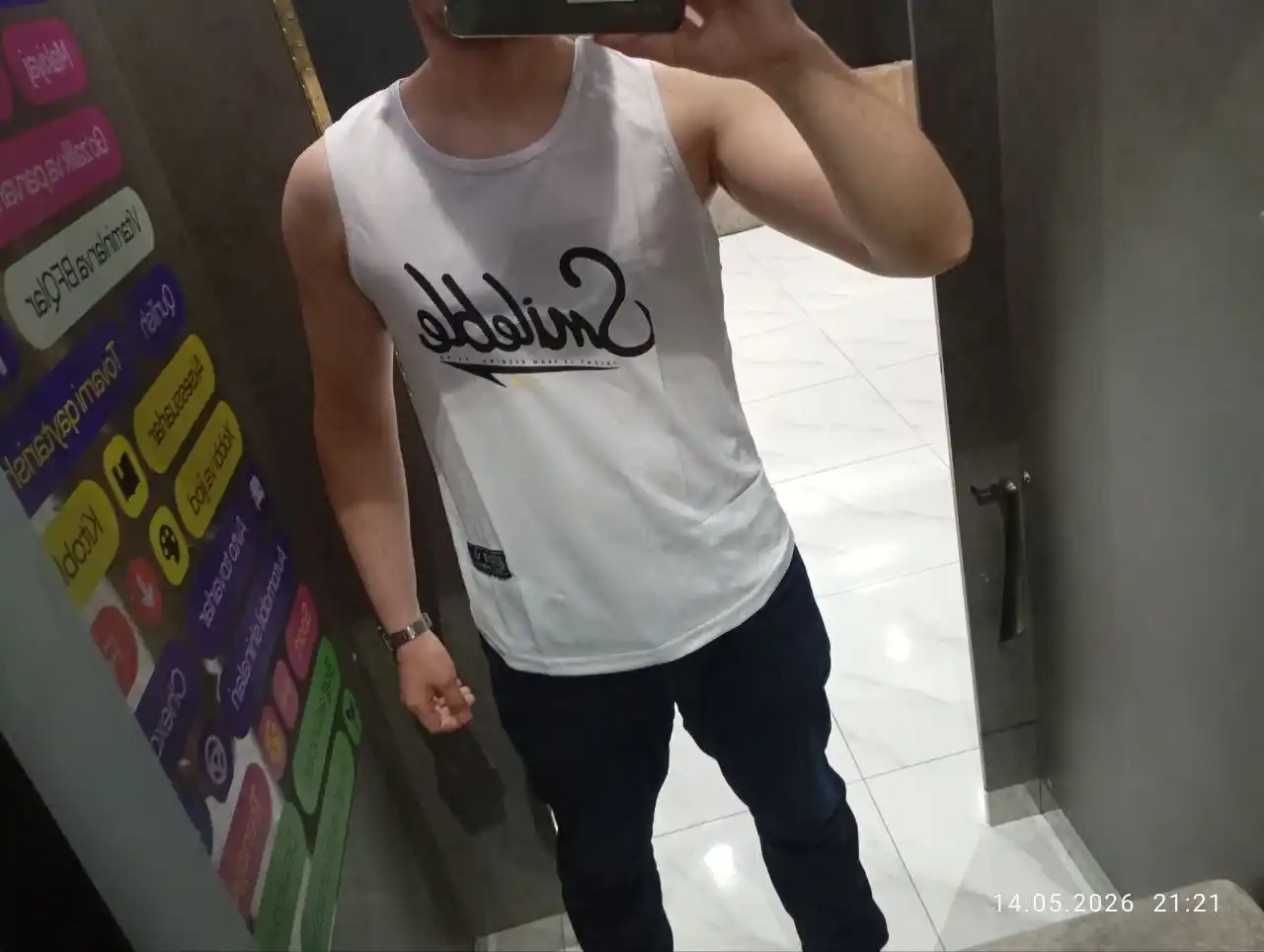 Erkaklar uchun sport maykasi Smilebe, nafas oladigan oq, L–4XL o‘lchamlar