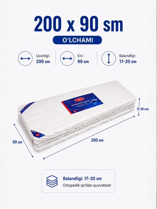 Ortopedik matras qulay va mustahkam uyqu uchun