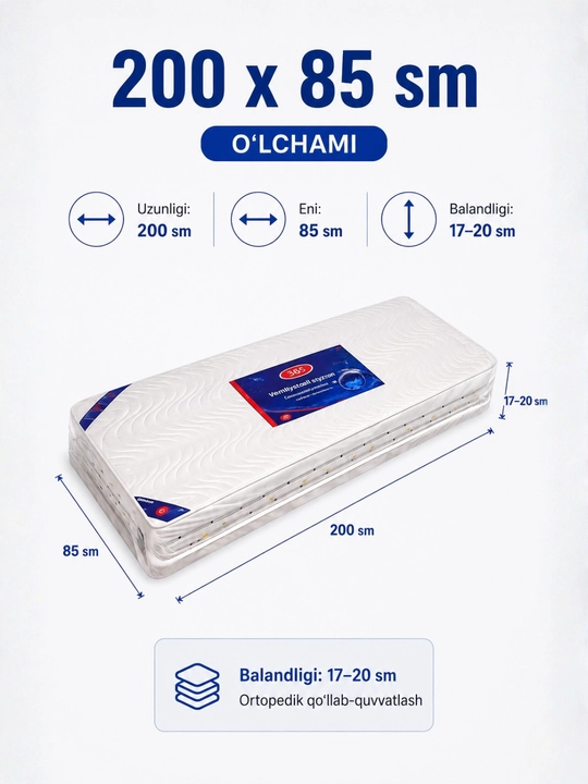 Ortopedik matras qulay va mustahkam uyqu uchun
