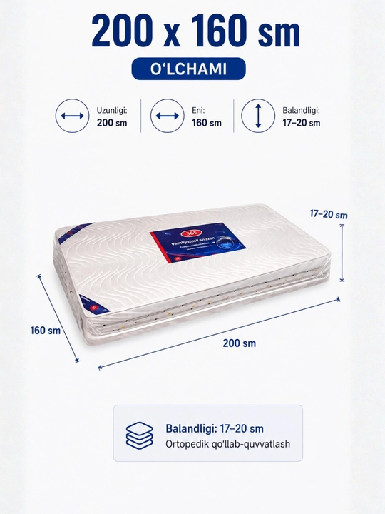Ortopedik matras qulay va mustahkam uyqu uchun