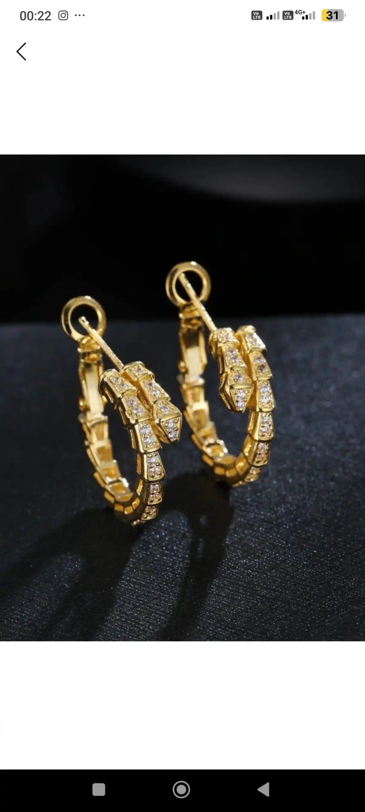 Серьги-кольца в виде змеи в стиле BVLGARI, женские серьги со стразами