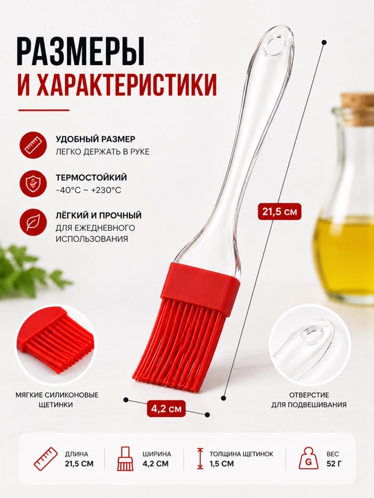 Moy va sous uchun silikon oshxona cho‘tkasi