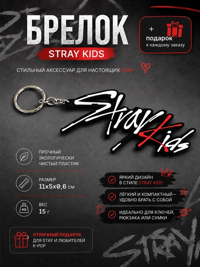 Брелок Stray Kids — MNSHER-MINIBRSTRKDS-ЧЕРН