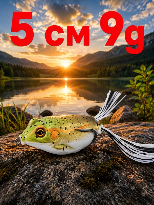 Силиконовая лягушка, мгновенно привлекающая хищную рыбу — 5 см / 9 г - 