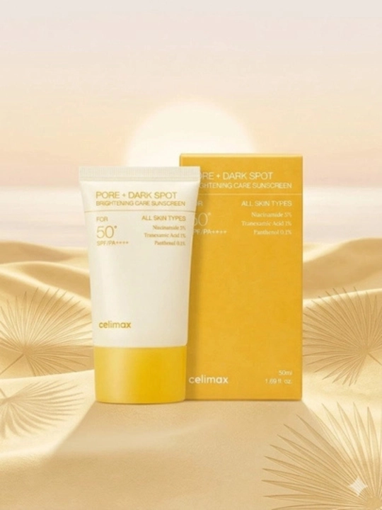 Celimax quyoshdan himoyalovchi va dog‘larga qarshi brightening sunscreen SPF 50+, 40 ml