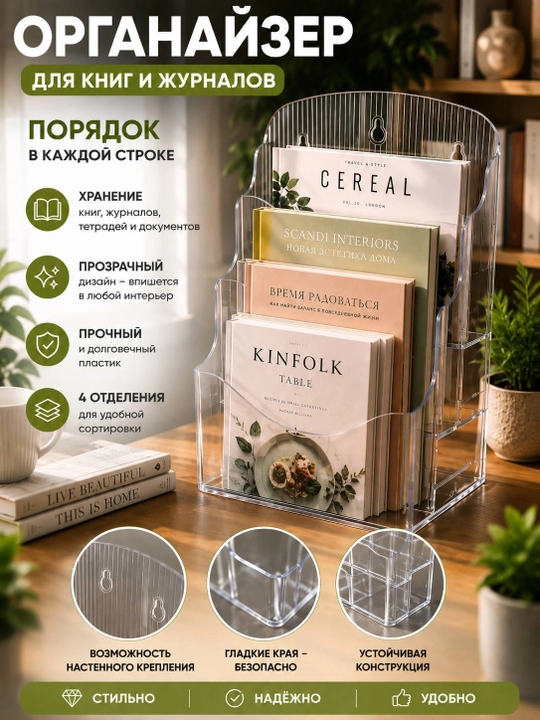 Kitob va jurnallar uchun organayzer - 