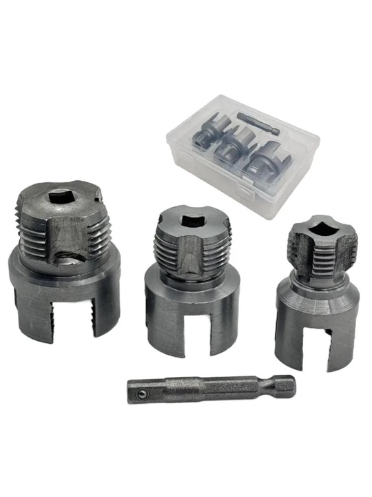 Набор матриц для труб из ПВХ, метчиков и плашек 3 в 1, 1/2"+3/4",+1", 3 шт