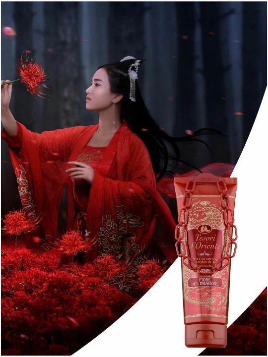 Dush uchun krem gel tesori d' oriente fiore del dragone ajdar guli 250 ml