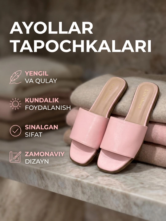 Ayollar oyoq kiyimlari, tapichka ayollar, oyoq kiyimlar ayollar uchun razmer 36-40