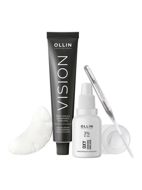 OLLIN Professional/ VISION НАБОР для окрашивания бровей и ресниц Коричневый