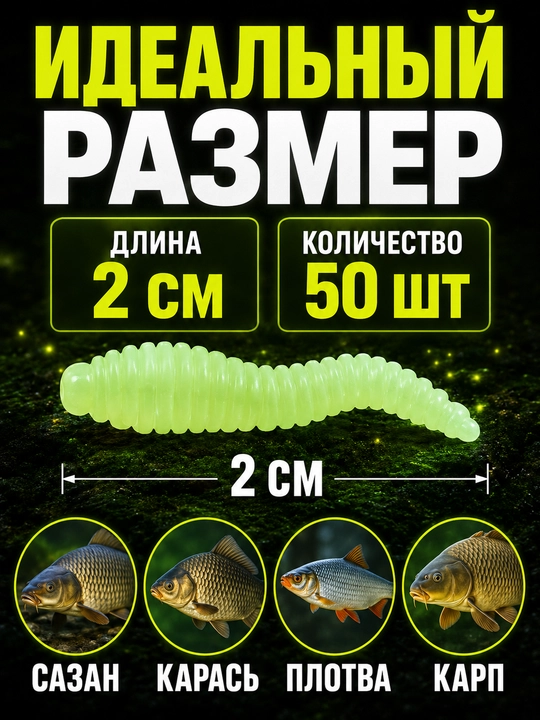 Опарыш силиконовый для рыбалки, искусственная наживка для карася и карпа