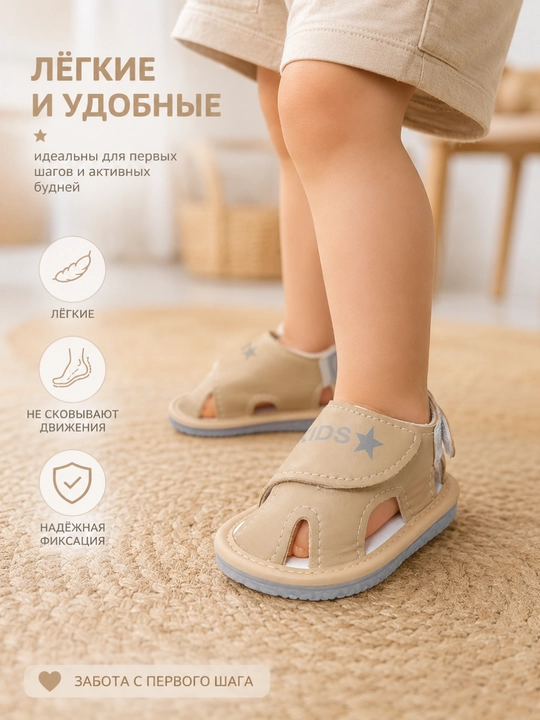 Bolalar uchun LED yoritgichli sandal, yumshoq, qulay yozgi sirpanmaydigan oyoq kiyim