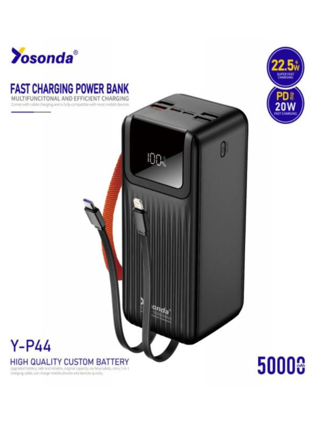 Katta sig'imli Power Banklar 50.000 Mah sifatli va uzoq yil xizmat qiladi