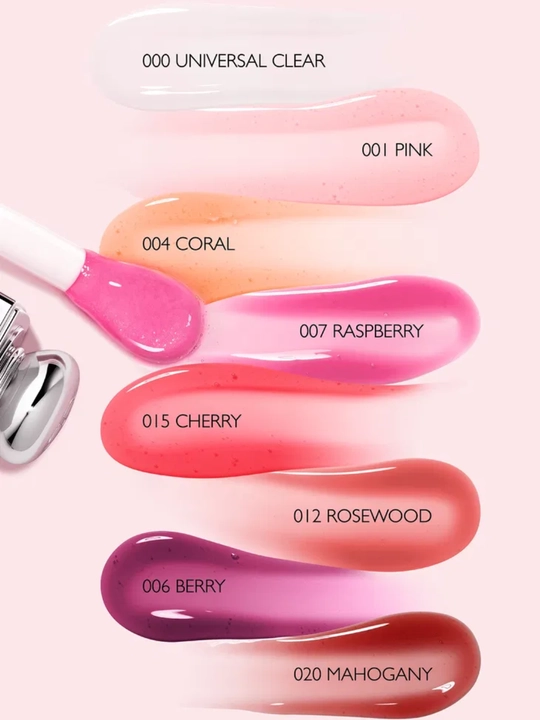 Dior Lip Glow Oil 001 Pink lab uchun yaltiroq namlantiruvchi moyi, nafis pushti yaltiroq ta’sirga ega