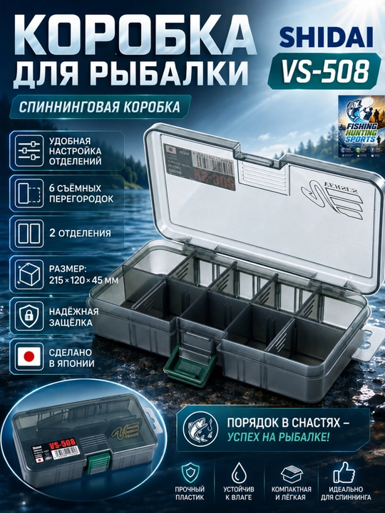 Коробка рыболовная для воблеров и балансиров двухсторонняя - 