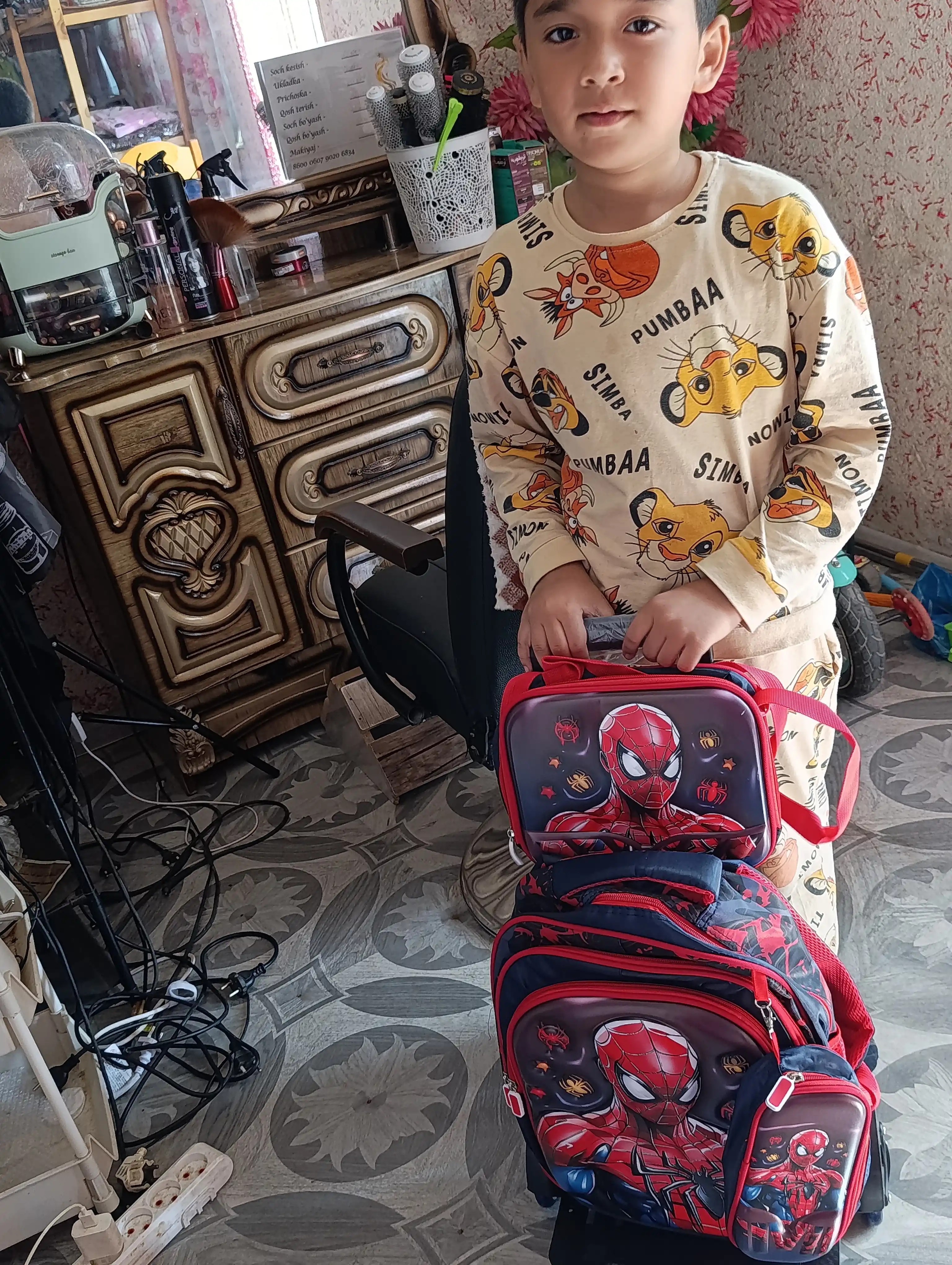 Bolalar g‘ildirakli maktab ryukzagi, 1-6-sinflar uchun, qizlar va o‘g‘il bolalar uchun