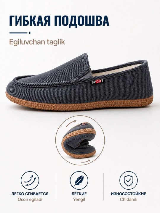 Erkaklar uchun qulay mokasin poyabzal, yengil va kundalik kiyim uchun mos