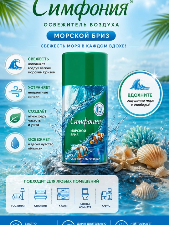 Освежитель воздуха сменный баллон Симфония 250 мл - 
