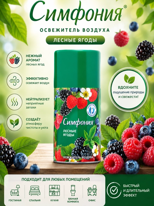Освежитель воздуха сменный баллон Симфония 250 мл - 