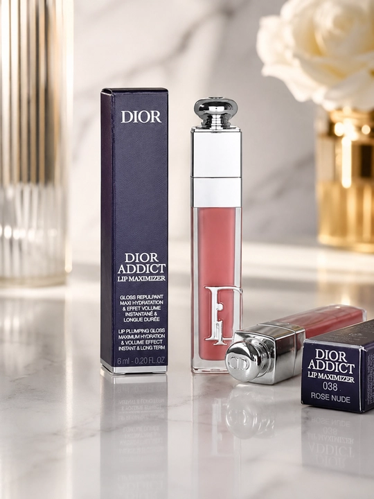 Роскошный блеск для объема и сияния губ Dior Lip Glow Oil 038 Rose Nude увлажнение