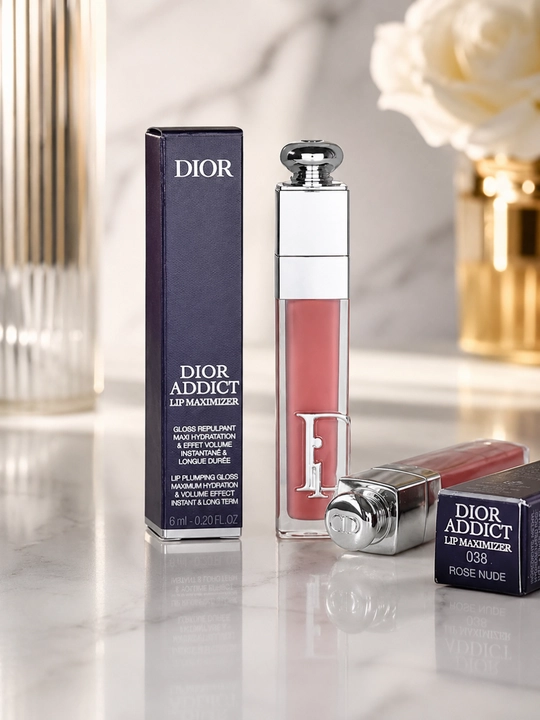 Роскошный блеск для объема и сияния губ Dior Lip Glow Oil 038 Rose Nude увлажнение
