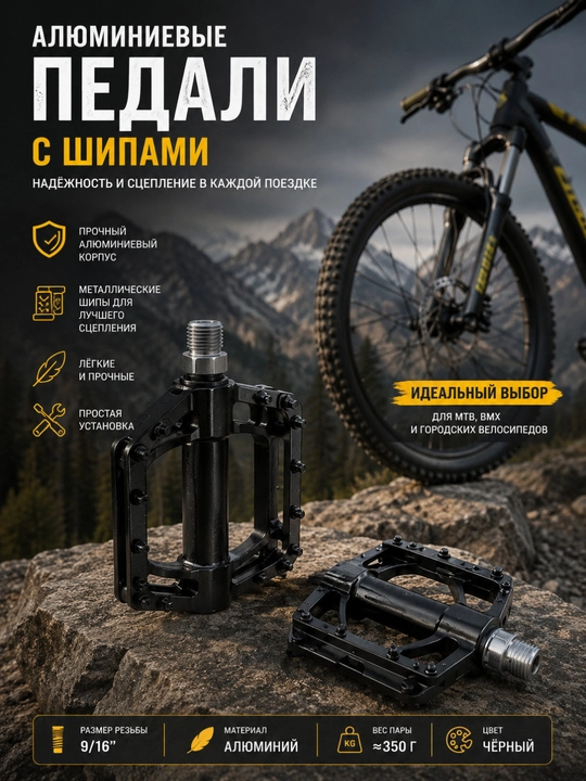 Alyuminiy velosiped pedallari - shahar, MTB va sport velosipedlari uchun pedallar - 