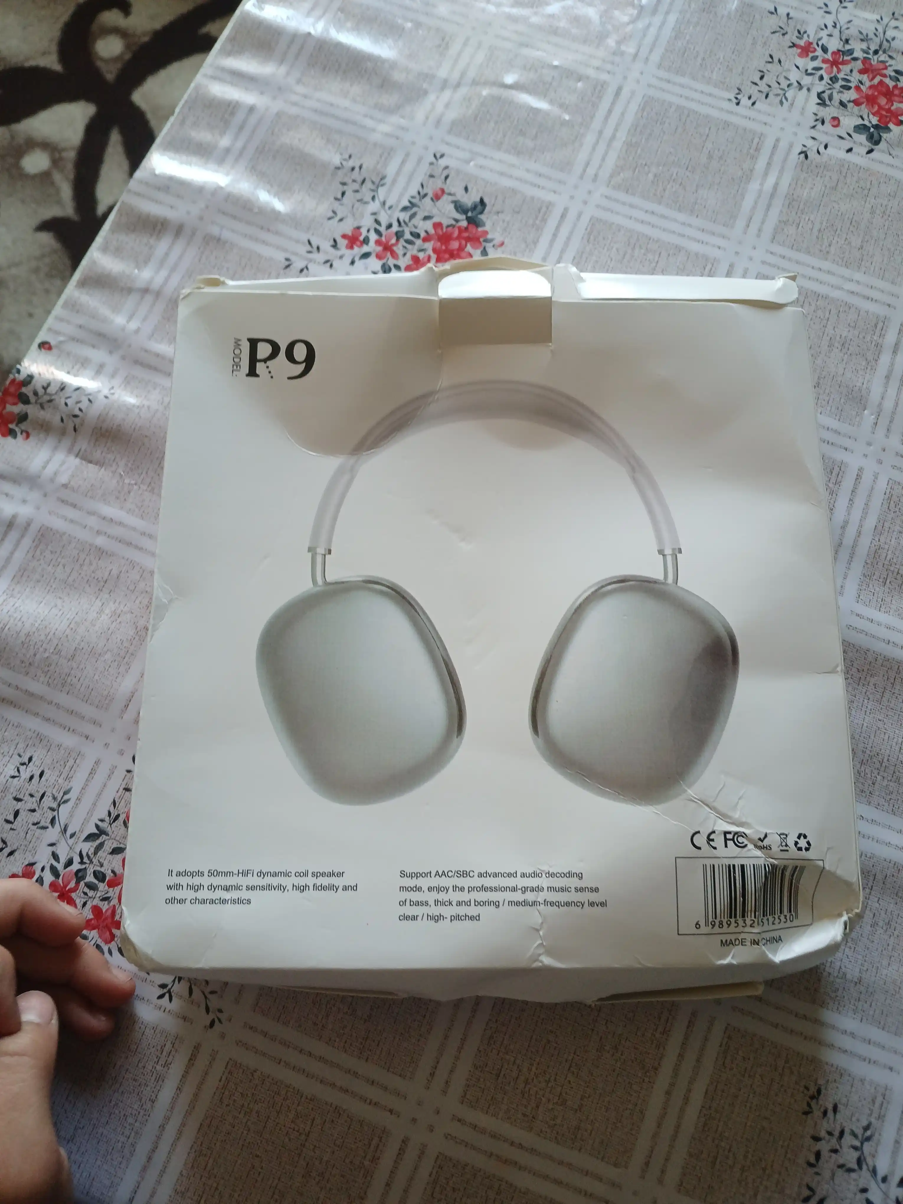 Simsiz Bluetooth quloqchinlar P9, mikrofonli, to'liq o'lchamli