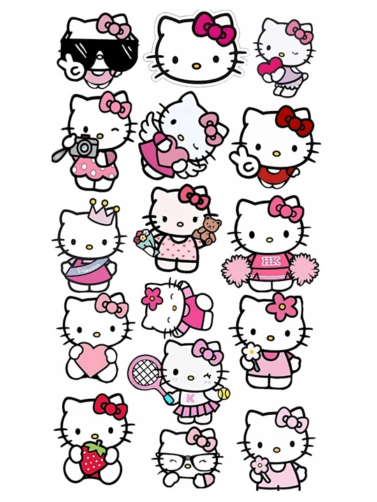 Наклейки, стикеры Hello Kitty, на телефон, ноутбук, тетрадь - 