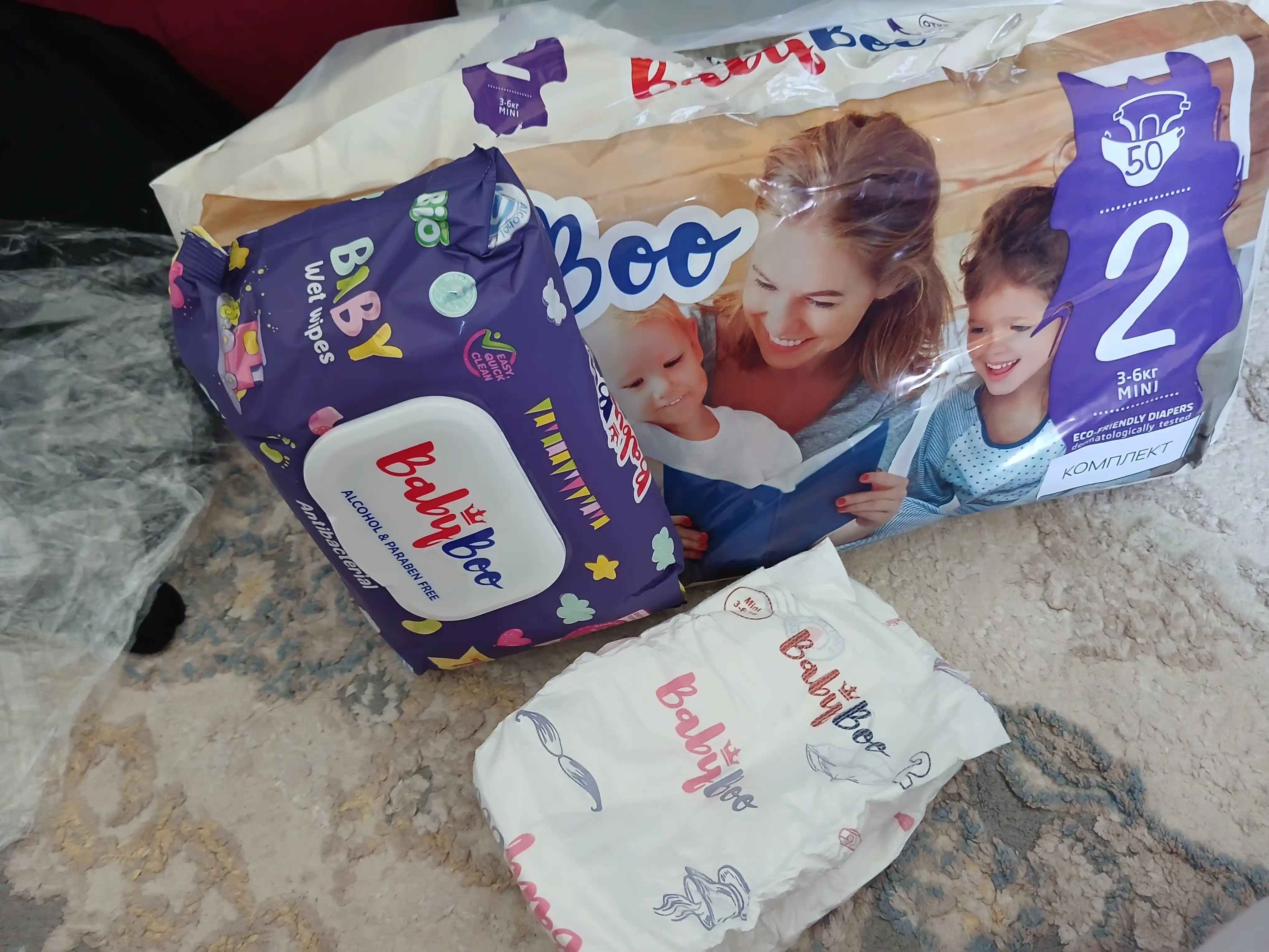 Подгузники BabyBoo UltraSoft на липучках, для новорожденных №2, 50 шт