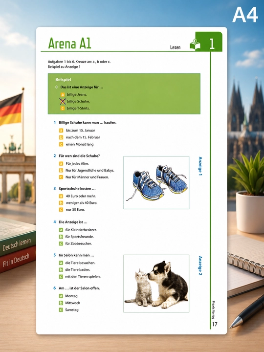 Arena A1 — пособие для подготовки к экзамену Goethe-Zertifikat A1