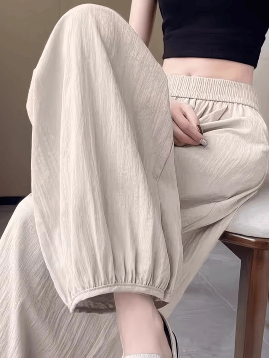 Ayollar keng sharovar shimi, yozgi havo o'tkazuvchan shoyi mato, Silk Breeze