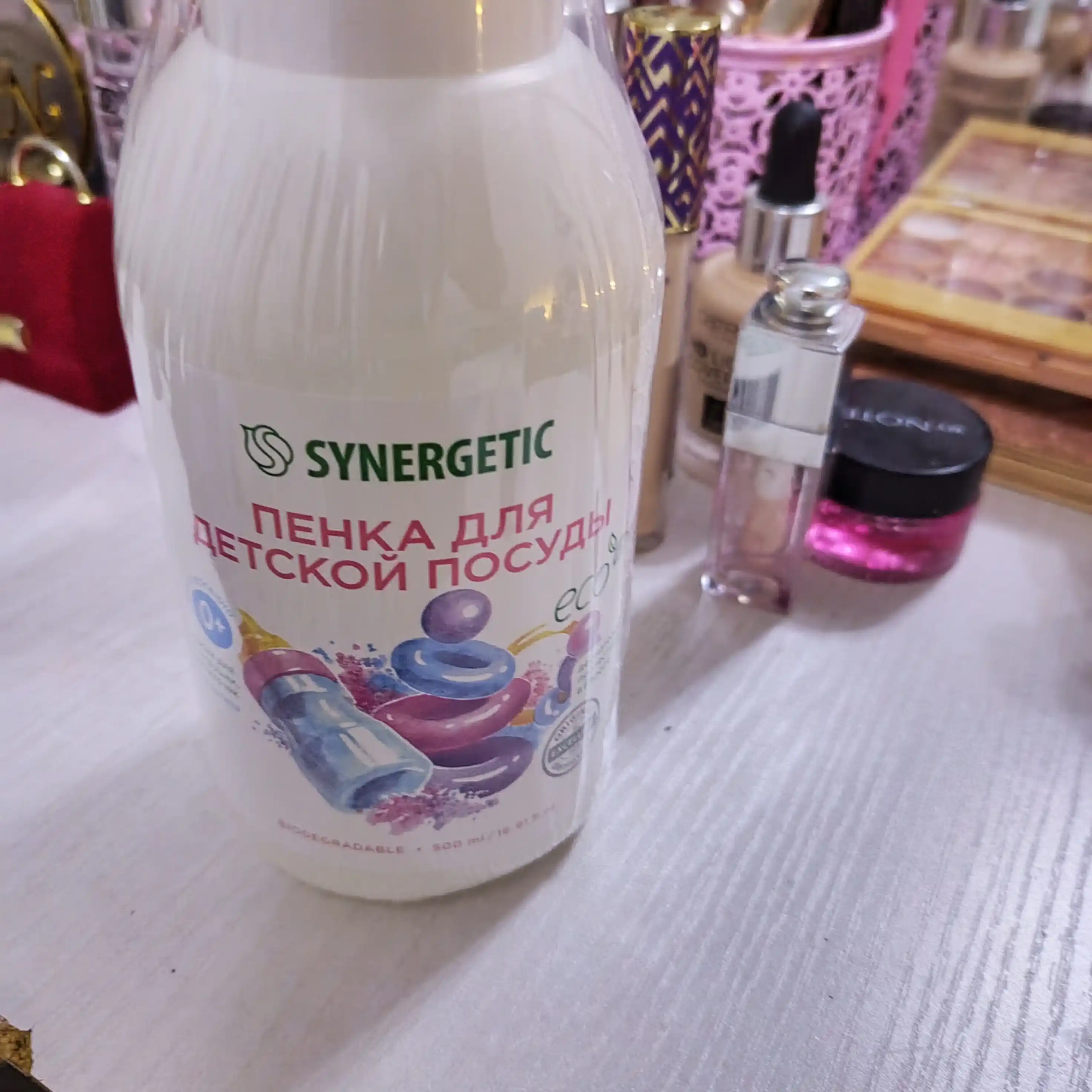 Пенка для мытья посуды, детской посуды, игрушек, бутылочек и сосок SYNERGETIC, 500 мл