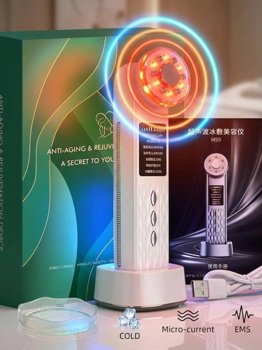 Premium LED yuz massajori M99 – RF, EMS va anti-aging qurilma, muzlatadi 7 hil rejim