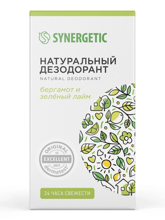 SYNERGETIC dezodoranti "Bergamot - yashil laym", 50 ml