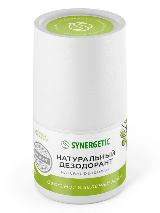 SYNERGETIC dezodoranti "Bergamot - yashil laym", 50 ml