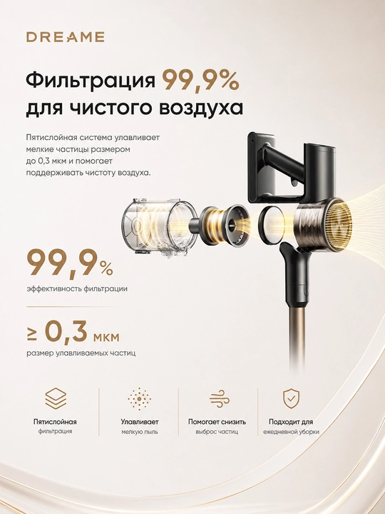 Dreame R10s LITE, R10s, R10s Pro, R10 Pro simsiz vertikal changyutgichi 90 daqiqagacha
